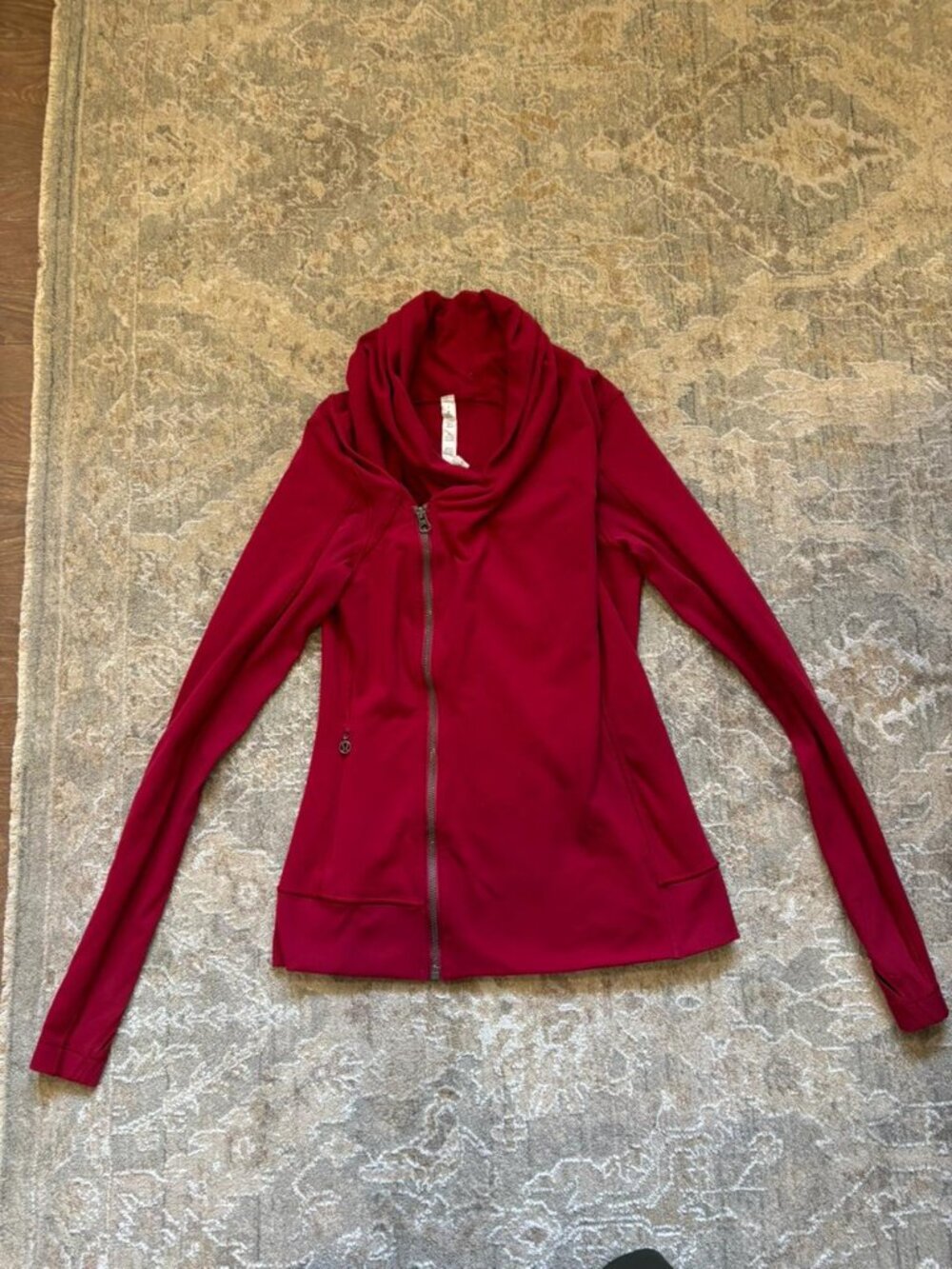 Lululemon Draped Cowl Neck Full Zip Jacket | Red | Women's Size 8